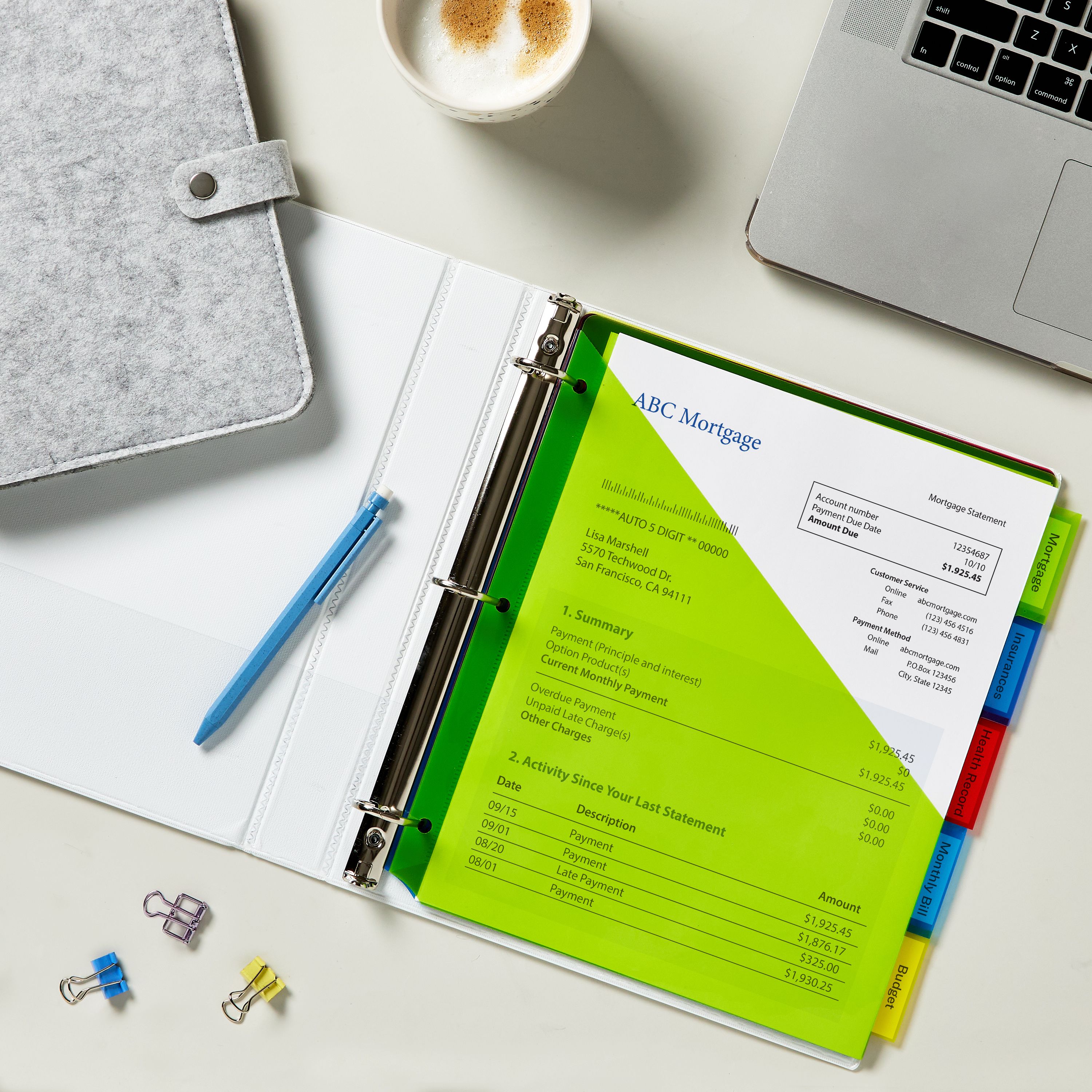 AveryÂ® 5-Tab Plastic Binder Dividers, Big Tabâ„¢ Insertable